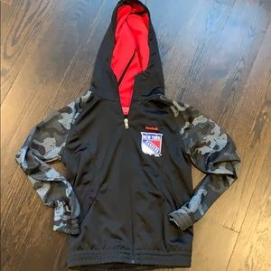 Rangers Reebok zip hoodie youth small